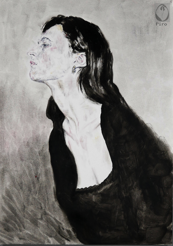 oil on paper - olio su carta di Piro